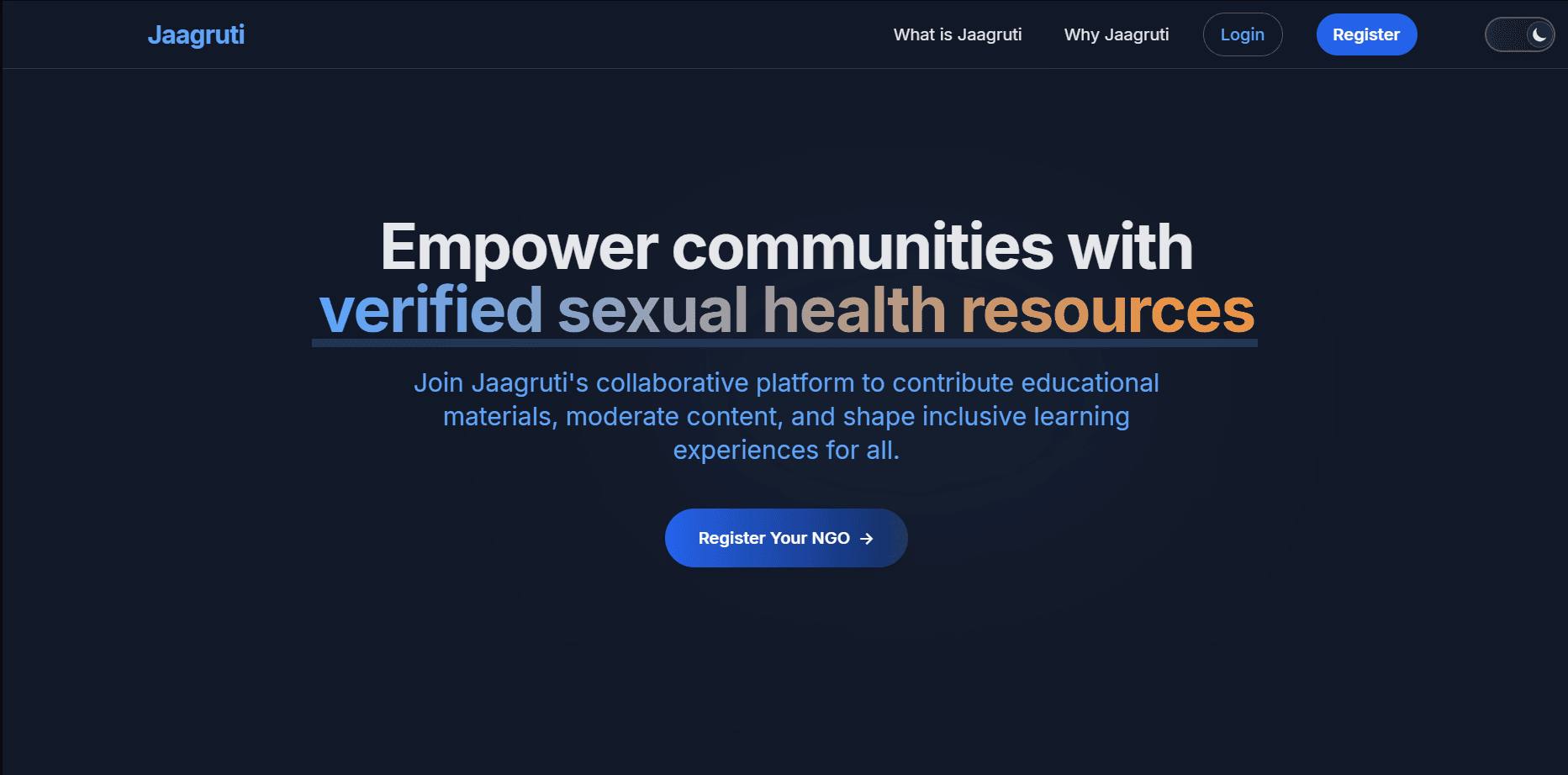 Jaagruti - Privacy-First Sexual Awareness Platform